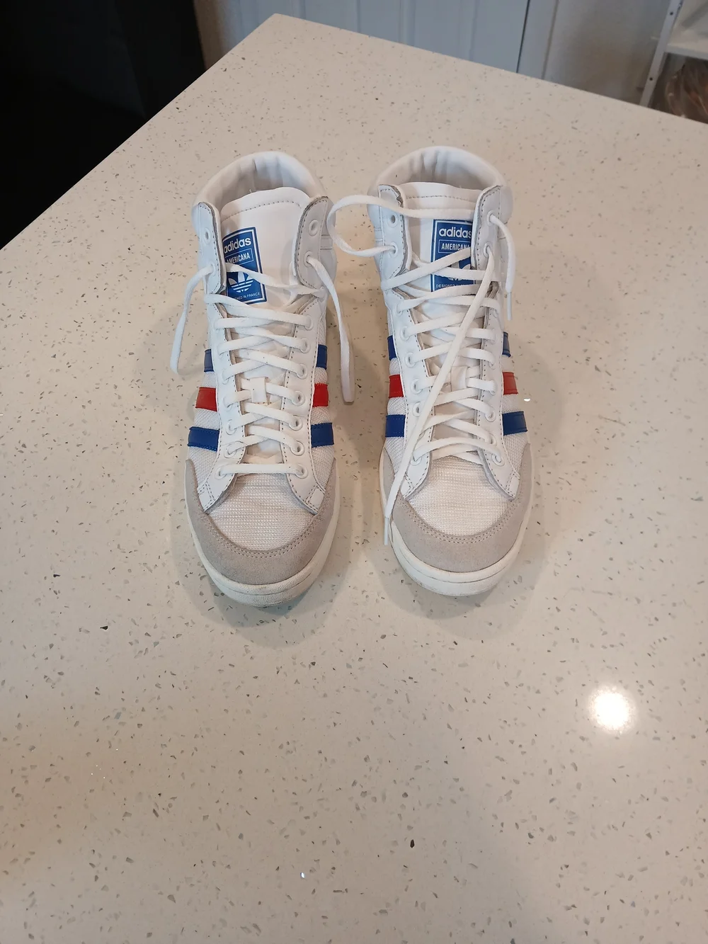 Size 11 - Adidas Americana High White Royal Scarlet